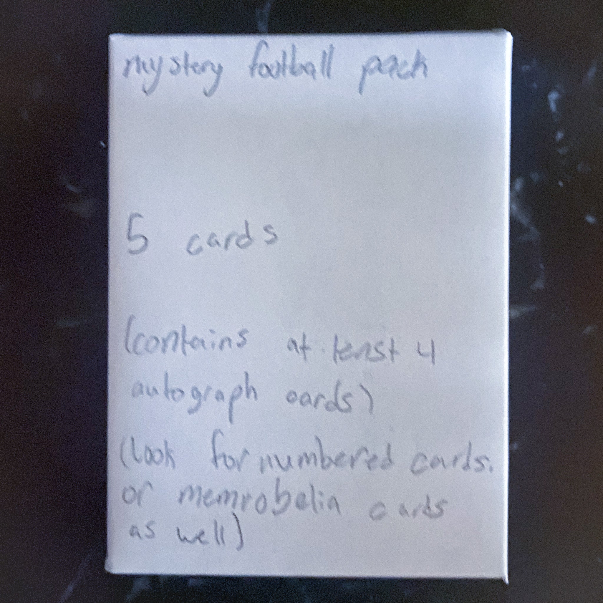 Mystery Football Pack -AUTOGRAPHS (5 cards)